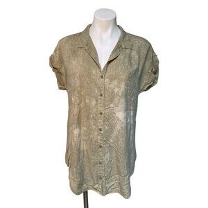 Cloth & Stone Womens Tie Dye Shirt Dress Workwear Tan Size Small
